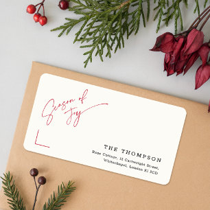 Minimalist Christmas Holiday Mailing Address  Label
