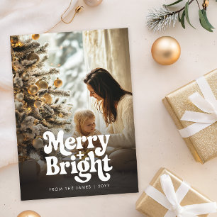 Minimalist Christmas Modern Stylish Family Photo Holiday Card