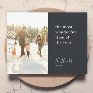 Minimalist Christmas Modern Stylish Family Photo Holiday Card