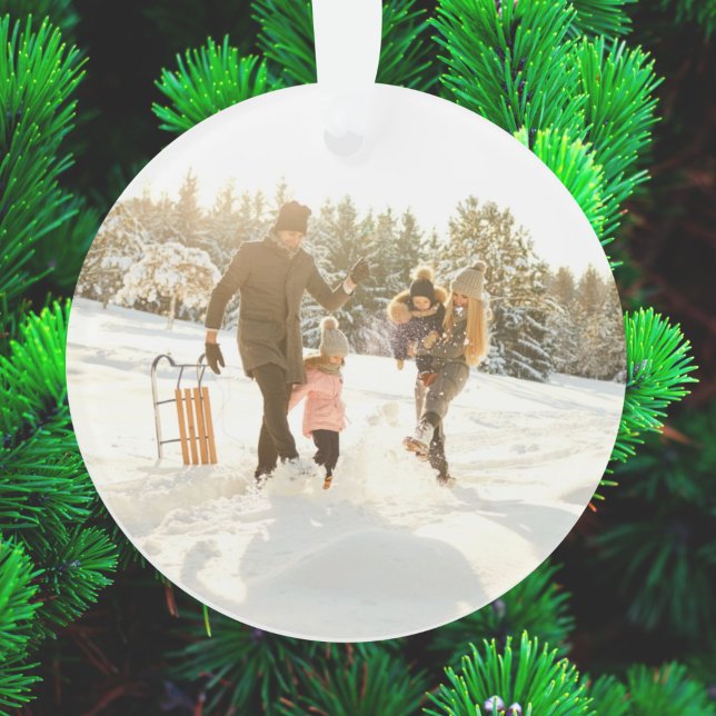 Minimalist Christmas | Modern Stylish Family Photo Ornament (Creator Uploaded)