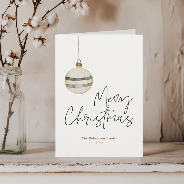 Minimalist Christmas Ornament Ball Card (Creator Uploaded)