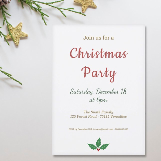 Minimalist Christmas Party Invitation (Minimalist Christmas Party Invitation)