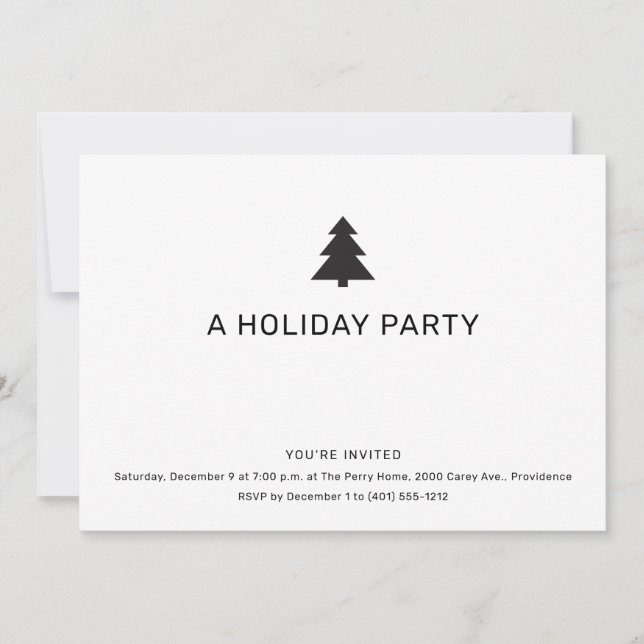 Minimalist Christmas Party Invitation (Front)