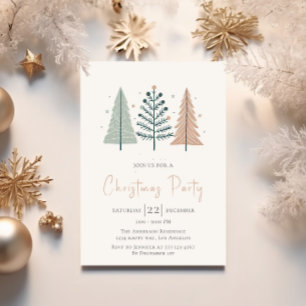 Minimalist Christmas Party Invitation -Winter Tree