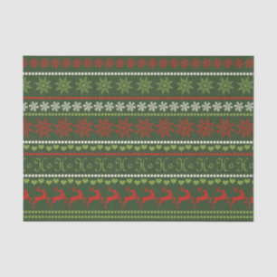 Minimalist Christmas Pattern - Snowflakes, Deer  Tissue Paper