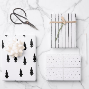Minimalist Christmas Pine Gift Wrapping Paper Sheet