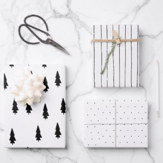 Minimalist Christmas Pine Gift Wrapping Paper Sheet