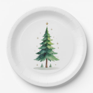 Minimalist Christmas Pine Tree Plate – Holiday Din