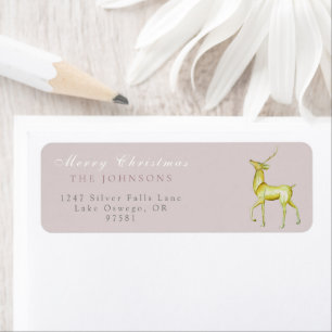 Minimalist Christmas Reindeer Return Address Label