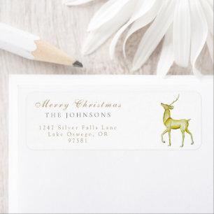 Minimalist Christmas Reindeer Return Address Label