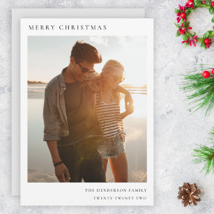 Minimalist Christmas Simple Informal Modern Photo Holiday Card