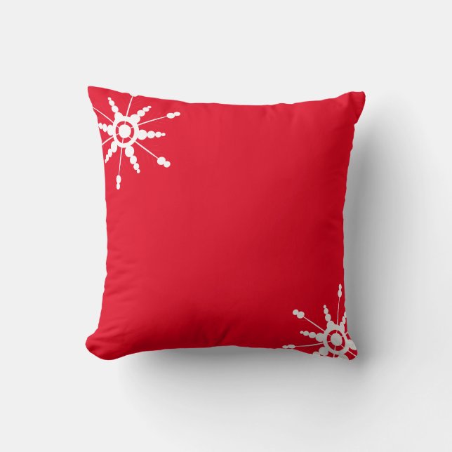 Minimalist Christmas Snowflakes Festive Reversible Cushion (Front)