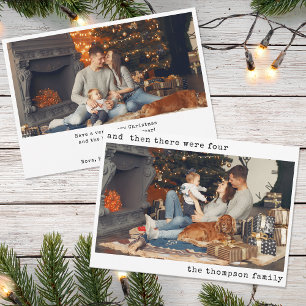 Minimalist Christmas Then There Were Three Family Holiday Card