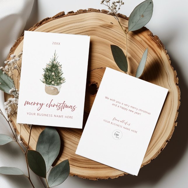 Minimalist Christmas Tree Business Holiday Card (Creator Uploaded)