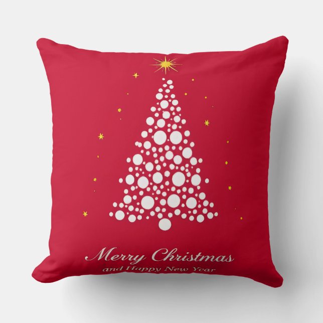 Minimalist Christmas Tree Illustration Cushion (Front)
