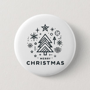 Minimalist Christmas Tree Merry Christmas Design 6 Cm Round Badge