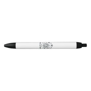 Minimalist Christmas Tree Merry Christmas Design Black Ink Pen