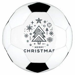 Minimalist Christmas Tree Merry Christmas Design Soccer Ball