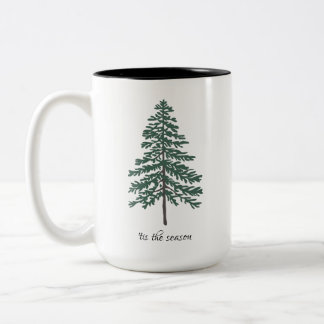 Minimalist Christmas Tree Mug – Customisable Text 