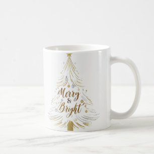 Minimalist Christmas Tree Mug with Elegant Gold