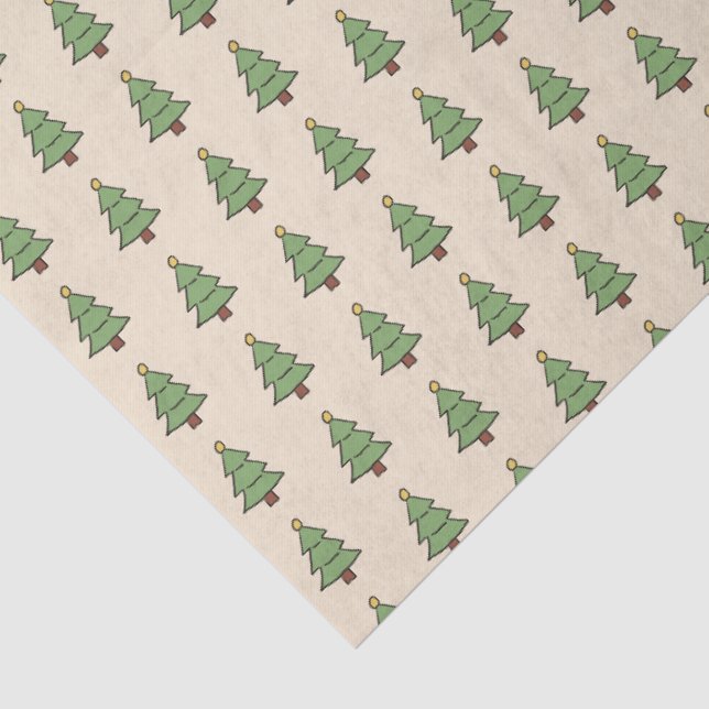 Minimalist Christmas Tree Pattern Scandinavian  Tissue Paper (Detail)