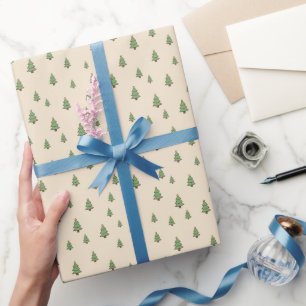 Minimalist Christmas Tree Pattern Scandinavian Wrapping Paper