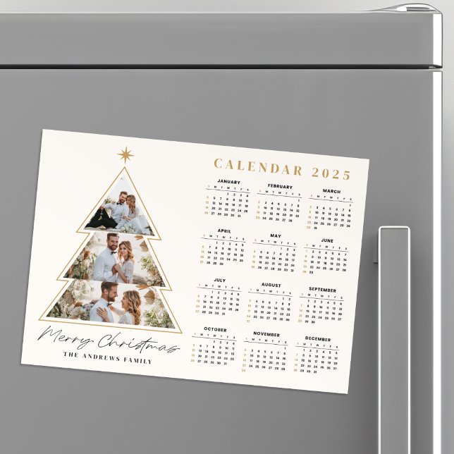 Minimalist Christmas Tree Photo Collage Calendar (Creator Uploaded)