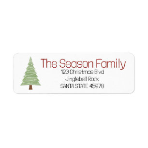 Minimalist Christmas Tree Return Address Label