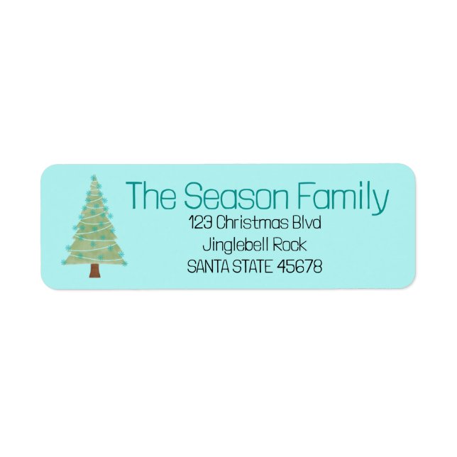 Minimalist Christmas Tree  Return Address Label (Front)
