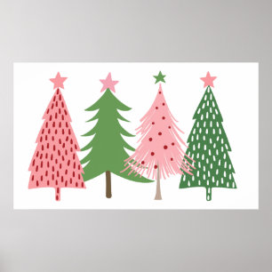 Minimalist Christmas Trees – Modern Holiday Forest Poster