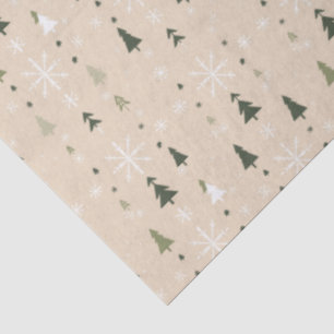 Minimalist Christmas Trees & Snowflakes Tissue Pap Paper