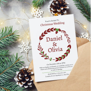 Minimalist Christmas Wedding Invitation
