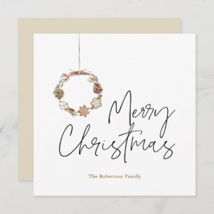 Minimalist Christmas Wreath Holiday Card