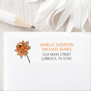 Minimalist Chrysanthemum Address Label Return Address Label
