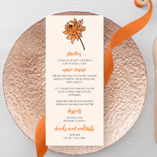 Minimalist Chrysanthemum Wedding Menu