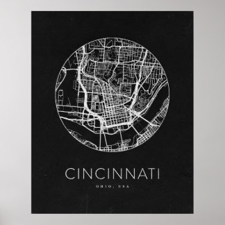 Minimalist Cincinnati City Map Poster