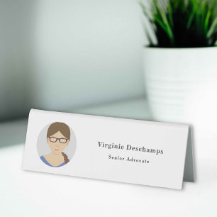 Minimalist Circle Photo Employee Table Tent Sign