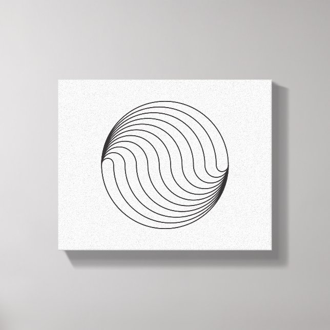 Minimalist Circle Waves Canvas Print (Front)