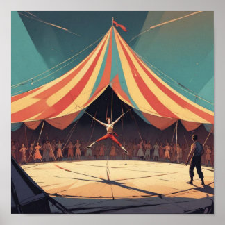 Minimalist Circus Scene Poster