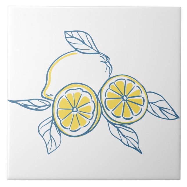 Minimalist Citrus  Ceramic Tile (Front)