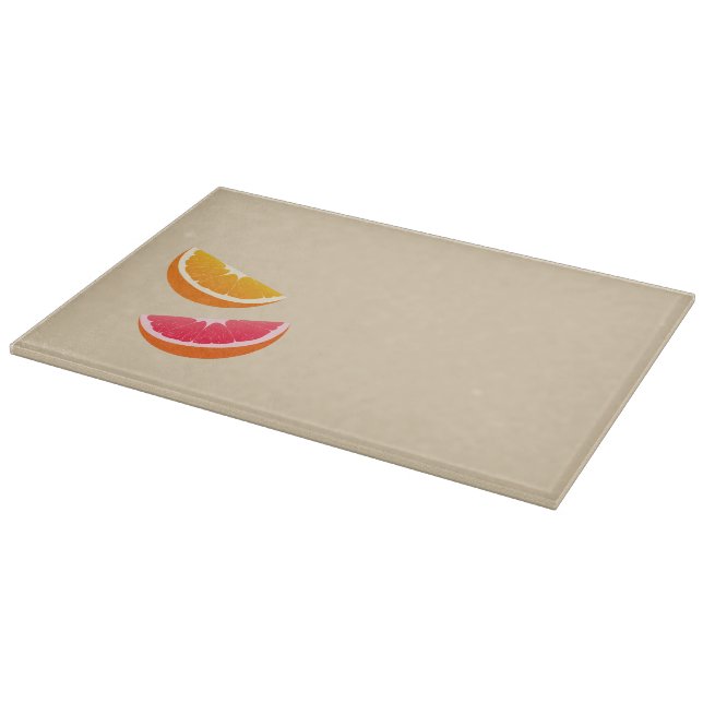 Minimalist Citrus Cutting Board Orange Grapefruit (Corner)
