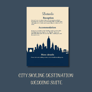 Minimalist City Lights Romance Wedding destination Enclosure Card