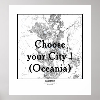 Minimalist City Maps Poster Line Art OCEANIA