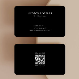 Minimalist Civil Engineer QR Code Business Card
