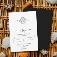 Minimalist Clam Seashell Monogram Wedding