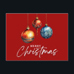 Minimalist Classic Bauble Christmas Red Blank  Postcard<br><div class="desc">Minimalist Classic Bauble Christmas Red Blank Postcard</div>