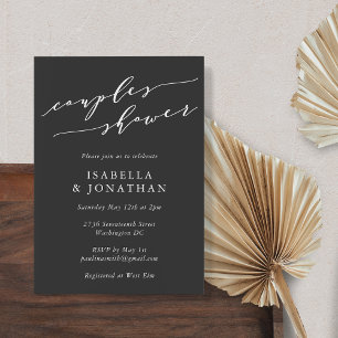 Minimalist Classic Black and White Couples Shower Invitation