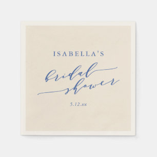 Minimalist Classic Blue Chic Bridal Shower Custom Napkin