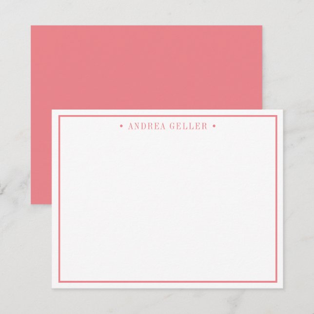 Minimalist Classic Blush Pink Border Card (Front/Back)