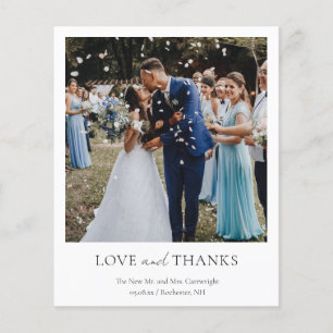 Minimalist Classic Budget Wedding Thank You Card